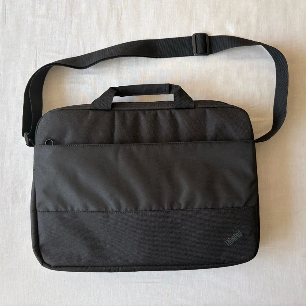 Black Laptop Messenger Bag - Slim Carry Sleeve ThinkPad Crossbody
